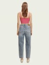 Maison Scotch - Knited V-neck Cropped Top - Pink Punch  thumbnail