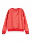 Maison Scotch - V-Neck Sweat With Scalloped Ribs - Red  thumbnail