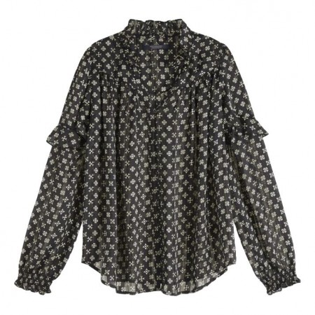 Maison Scotch - Sheer Ruffle Top With Allover Prints 