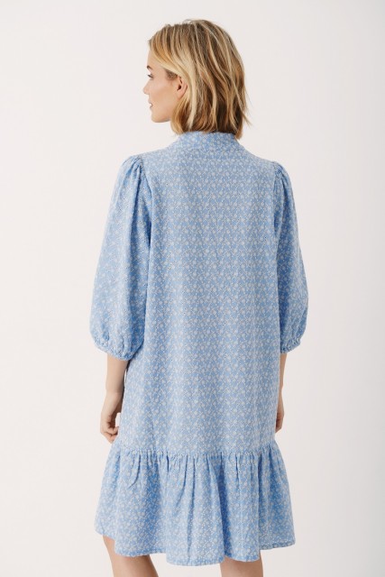 Part Two - Nathleen Dress - Medium Blue Embroidery 
