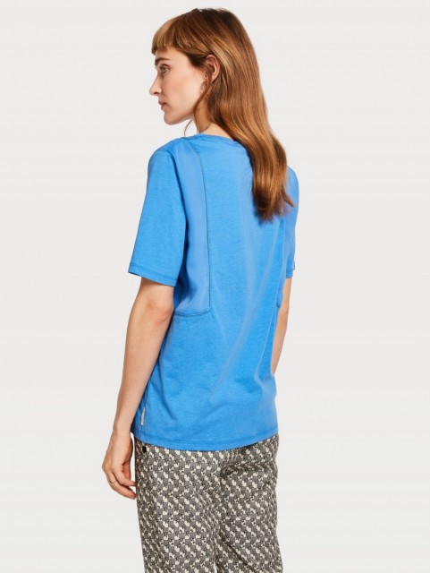 Maison Scotch - Jersey Top With Woven Panels And Ladder Tape