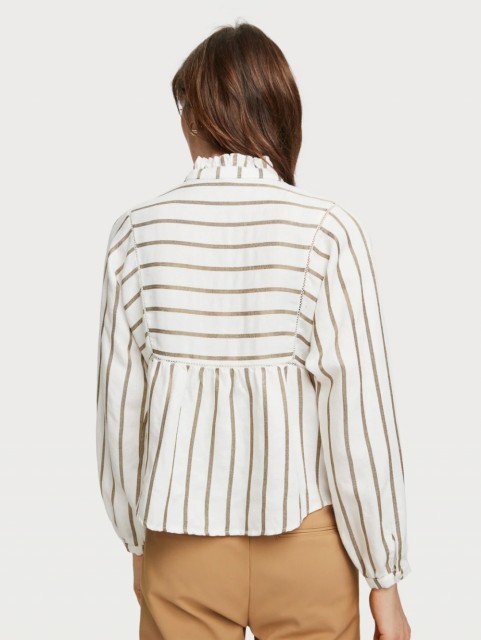 Maison Scotch - Metallic Striped Tunic With Ladder Tapes - Off-White 