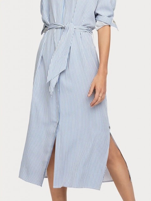 Maison Scotch - Striped Shirt Dress With Belt In Lyocell Quality