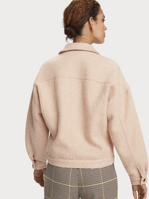 Maison Scotch - Oversized Trucker In Special Wool Mix - Pink 